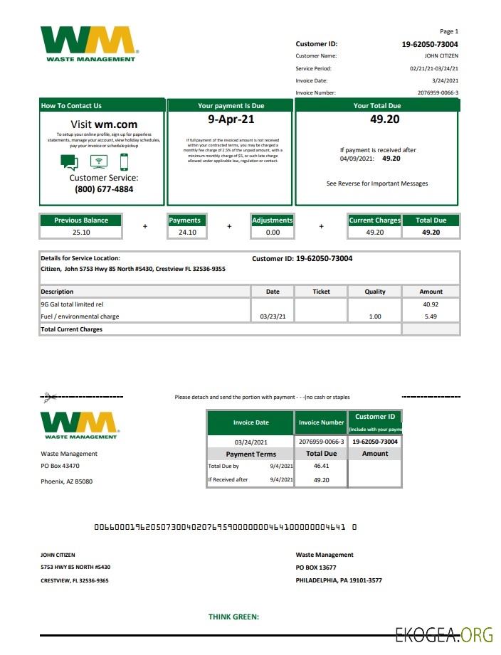 Excel sur la gestion des déchets aux États Unis pdf
